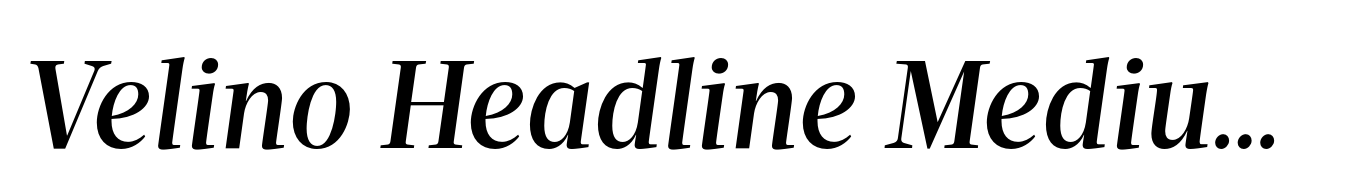 Velino Headline Medium Italic